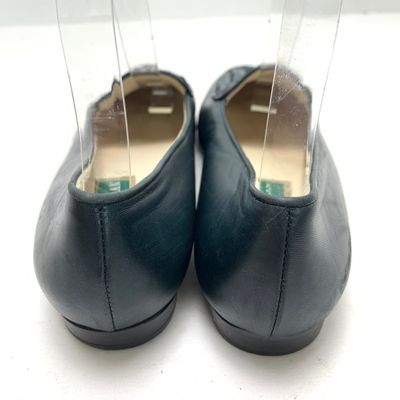 COLE HAAN Navy Blue Leather Upper & Sole Woven Vintage ITALY Flats sz 6.5/ 7 - Picture 2 of 16